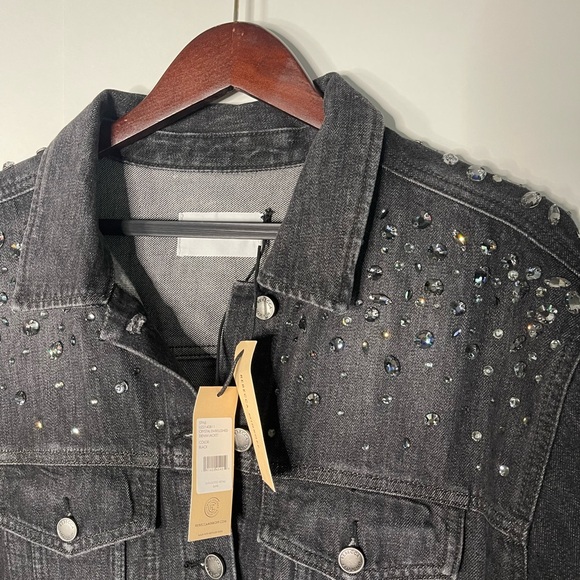 Rebecca Minkoff Embellished Charcoal Denim Jacket - Picture 3 of 5